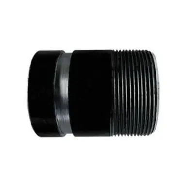 Midland Industries 57229TV - Seamless Pipe Nipple, 4" Threaded x 4" Grooved, 8" L, Steel, Black, SCH