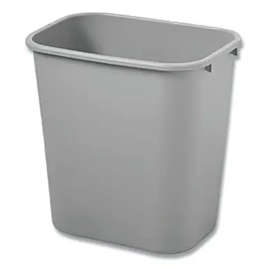Rubbermaid Commercial FG295600GRAY Deskside Wastebasket, 7 Gallon, Plastic, Gray