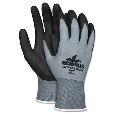 MCR Safety 9699L UltraTech HP T Coated Gloves, Large, Black/Gray/White