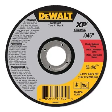DeWalt DWA8951F 4-1/2" XP Ceramic Metal Cutting Wheel