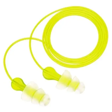 3M P3000 Tri-Flange Earplugs, Clear, Corded