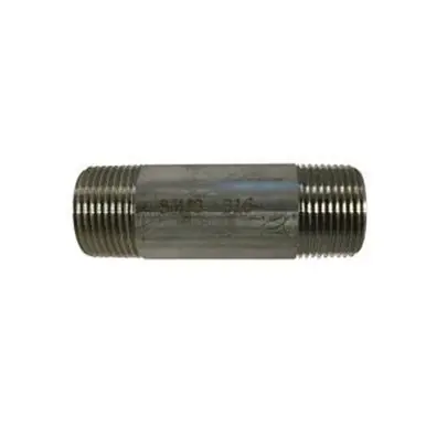 Midland Industries 49096 - Welded Pipe Nipple, 3/4" MPT x 3/4" MPT, 12" L, Stainless Steel, SCH 40