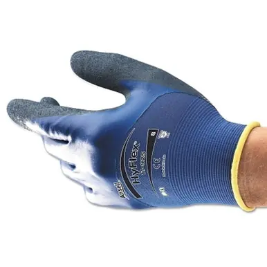 HyFlex 11-925-10 Nitrile/Spandex Gloves, Size 10, Blue