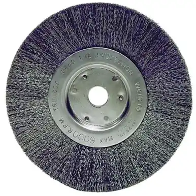 Weiler 01675 Narrow Face Crimped Wire Wheel, 6" x 3/4", 0.006" SS Wire, 6000 RPM