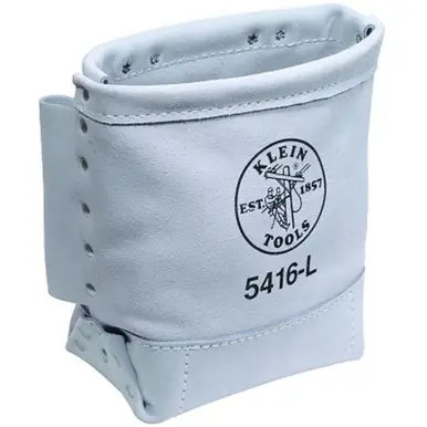 Klein Tools 5416L Bull-Pin and Bolt Bag, 3 Compartments, 10" x 5", Leather