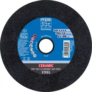 PFERD 63663 6" x .045" Cut-Off Wheel, 7/8" A.H. CERAMIC SGP STEEL - Type 1 (25pk)