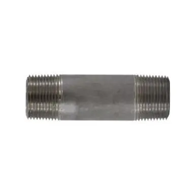 Midland Industries 51100 - Seamless Pipe Nipple, 1" MPT x 1" MPT, Close L, Stainless Steel, SCH 80