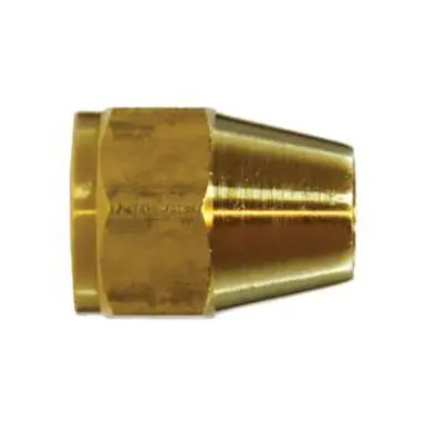 Midland Industries 10020 - Hex Short Rod Nut, 5/8" SAE 45° Flare, Brass