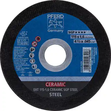 PFERD 63658 4-1/2" x .045" Cut-Off Wheel, 7/8" A.H. CERAMIC SGP STEEL - Type 1 (25pk)
