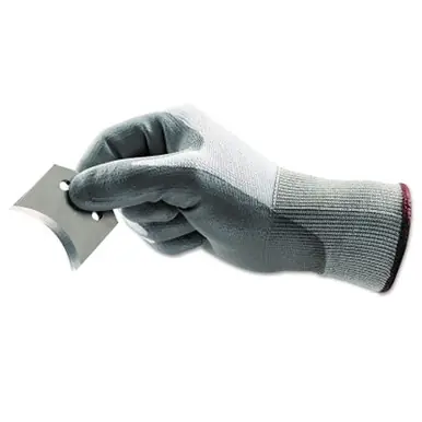 HyFlex 11-644-11 Polyurethane Palm Coated Gloves, Size 11, Gray/White and Gray
