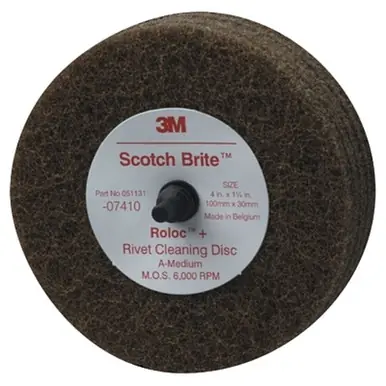 Scotch-Brite 051131-07410 Rivet Cleaning Disc, 4" x 1.25" (10pk)