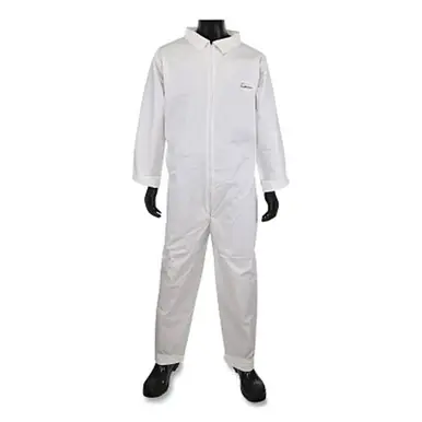 PIP 3600/XL Posi-Wear BA Microporous Disposable Coverall, White, XL