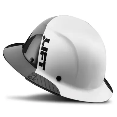 LIFT HDF50C-19WC - DAX Carbon Fiber Full Brim 50-50 Hard Hat (White/Black)