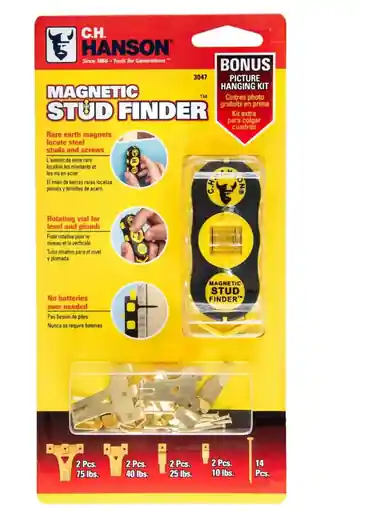 CH Hanson 3047 Magnetic Stud Finder with Picture Hanging Kit