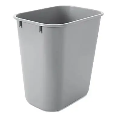 Rubbermaid Commercial FG295500GRAY Deskside Wastebasket, 3 Gallon, Plastic, Gray
