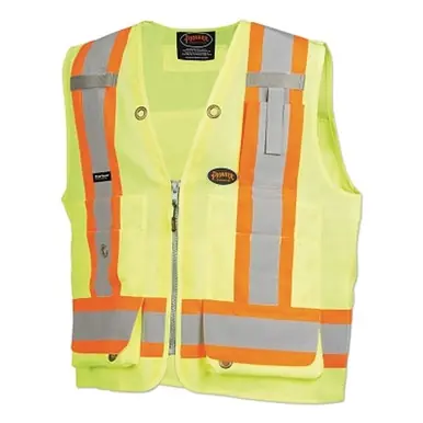 Pioneer V1010141U-2XL Hi-Vis Surveyor Vest, Multi-Pocket, Green, 2XL