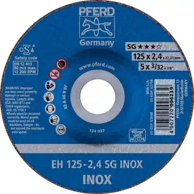 PFERD 63648 5" x 3/32" Cut-Off Wheel, 7/8" A.H. SG INOX - Type 27 (25pk)