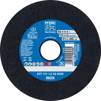 PFERD 63643 4-1/2" x .045" Cut-Off Wheel, 7/8" A.H. SG INOX - Type 1 (25pk)