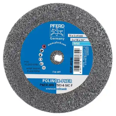 PFERD 48246 3" x 1/8" Unitized Wheel 1/4" A.H., SIC Fine (MW) 3SF (10pk)