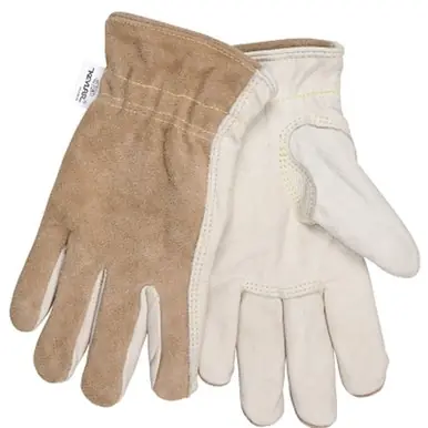 MCR Safety 3204KXL Split Leather Back Drivers Gloves, X-Large, Brown/Tan