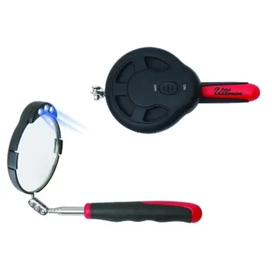 Ullman HTS-2LT Lighted Inspection Mirror, 3.375", 6.75"-30.25"