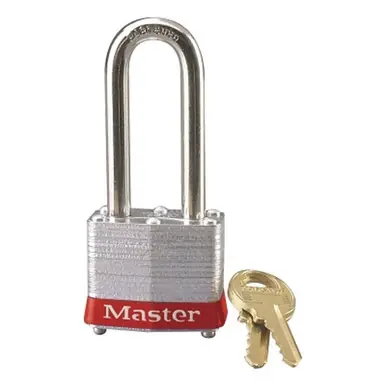 Master Lock 3LHRED Padlock, 9/32" x 5/8" x 2", Keyed Different