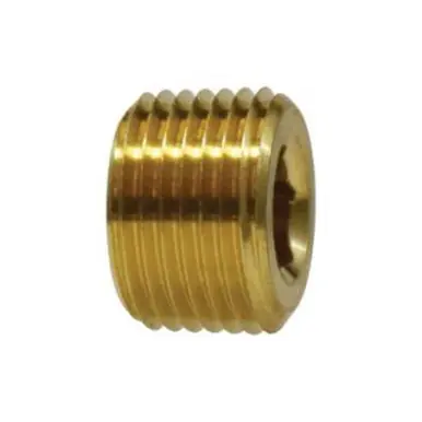 Midland Industries 06115-06-001 - Countersunk Hex Plug, 3/8" NPT(M)F, 0.45" Brass