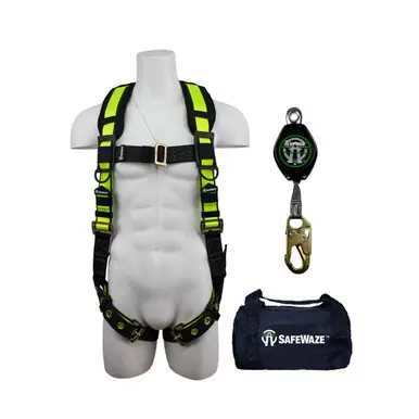 Safewaze FS146-2X - PRO Bag Combo FS185-2X Harness, FS-FSP1407-W SRL, FS8150 Bag