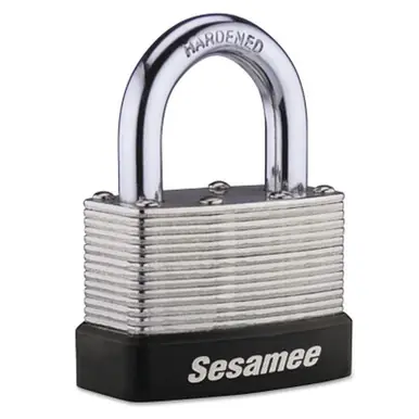 CCL 436 Sesamee Keyless Padlock, 5/16" Shackle, 1" x 1" Shackle, Brass