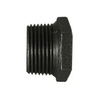 Midland Industries 65500 - Reducer Hex Bushing, 1/4" MPT x 1/8" FPT, Iron, Black