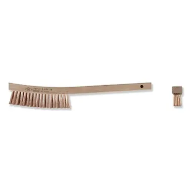 Ampco Safety Tools B-400 Scratch Brush, 13-3/4", 4 x 19 Rows, Curved Handle