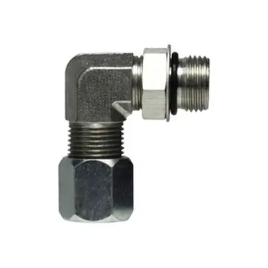 Midland Industries SSC680166 - 90° Elbow, 3/8" Flareless Tube x 9/16" Male ORB, Stainless Steel