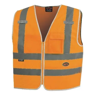 Pioneer V1025160U-5XL Hi-Vis Multi-Pocket Safety Vest, Green, 5XL