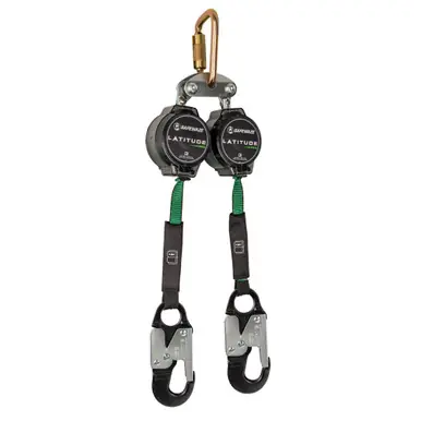 Safewaze 018-5017 - Latitude Pro 7‘ Dual Web SRL-P FS-EX313, Carabiner, Alu Snap Hooks