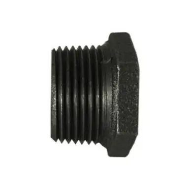 Midland Industries 65509 - Reducer Hex Bushing, 3/4" MPT x 1/2" FPT, Iron, Black
