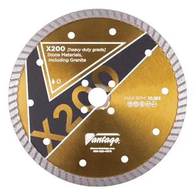 Diamond Vantage 5" x .087" x 7/8-5/8 Stone Blade, Turbo Rim, Heavy Duty Grade