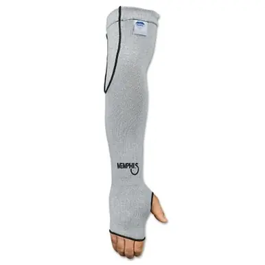 MCR Safety 9318D10T Dyneema Sleeves with Thumbhole, 10 Gauge, 18" Long, Gray
