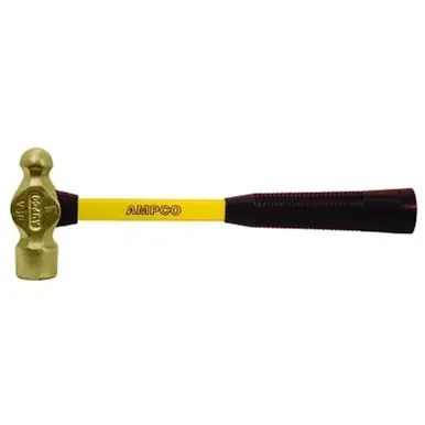 Ampco Safety Tools H-3FG Engineers Ball Peen Hammer, 1-1/2 lb, 14" L