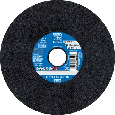 PFERD 63649 6" x .045" Cut-Off Wheel, 7/8" A.H. SG INOX - Type 1 (25pk)