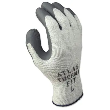SHOWA 451M-08 Atlas Therma-Fit 451 Latex Coated Glove, Gray/Light Gray, Medium