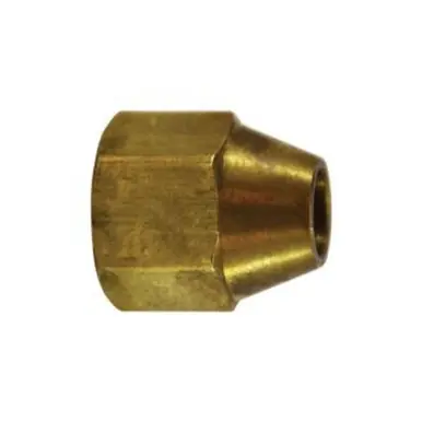 Midland Industries 10025 - Hex Reducing Short Rod Nut, 5/8 x 1/2" SAE 45° Flare, Brass