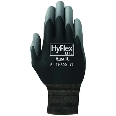 HyFlex 11-600-8-WH Palm-Coated Gloves, Size 8, White