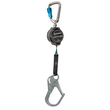 Safewaze 018-5014 - Latitude Pro 7‘ Single Web SRL-P Alu Carabiner, Rebar Hook