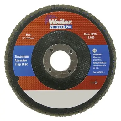 Weiler 31355 Vortec Pro Flap Disc, 5", Angled, Phenolic Back