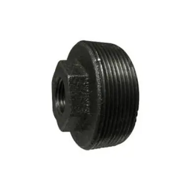 Midland Industries 65529 - Reducer Hex Bushing, 2" MPT x 1" FPT, Iron, Black