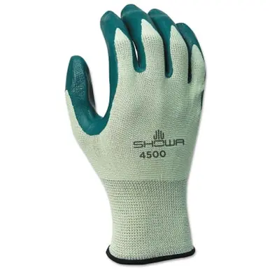 SHOWA 4500-08 Nitri-Flex Lite Nitrile Coated Glove, Green/Light Green, Medium