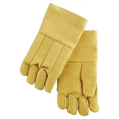 Anchor Brand FG-37WL High Heat Wool-Lined Fiberglass Gloves, Yellow, Large