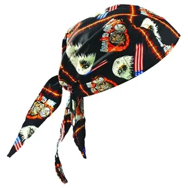 OccuNomix TN6-MOT Tuff Nougies Deluxe Tie Hat, Motorcycle Design, One Size