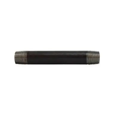 Midland Industries 59040SMLS - Seamless Pipe Nipple, 3/8" MPT x 3/8" MPT, 3/8" L, Steel, Black, SCH