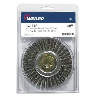 Weiler 13131P Stringer Bead Wheel, 4" x 3/16"